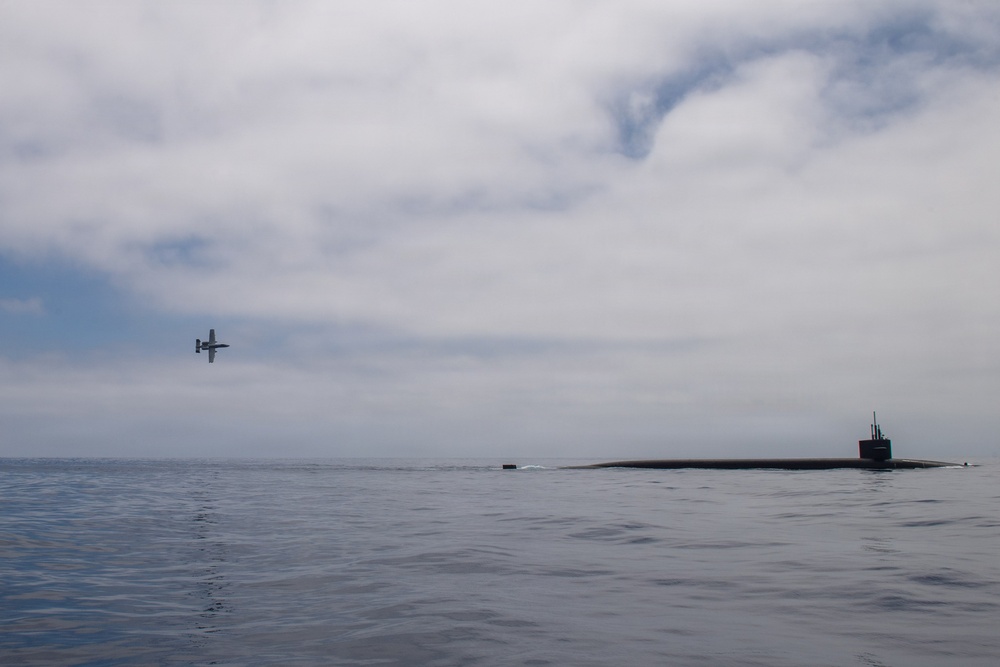 USAF A-10 Thunderbolt II Escorts USN Ohio-class SSBN