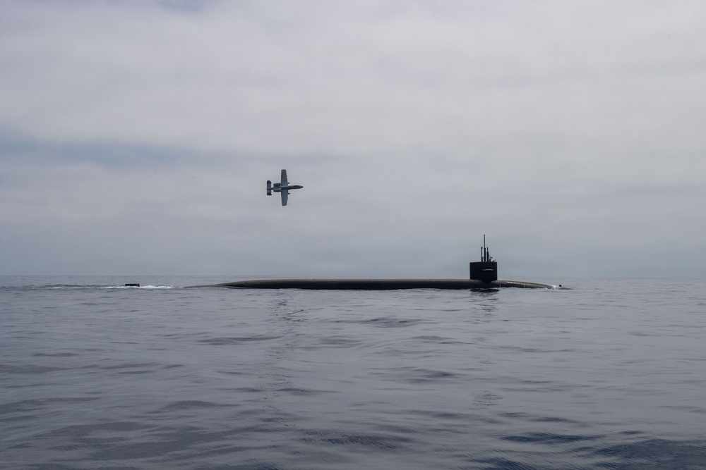 USAF A-10 Thunderbolt II Escorts USN Ohio-class SSBN