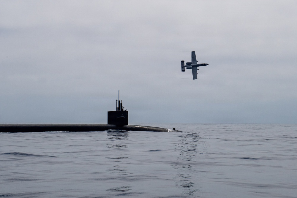 USAF A-10 Thunderbolt II Escorts USN Ohio-class SSBN