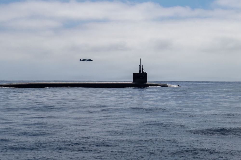 USAF A-10 Thunderbolt II Escorts USN Ohio-class SSBN