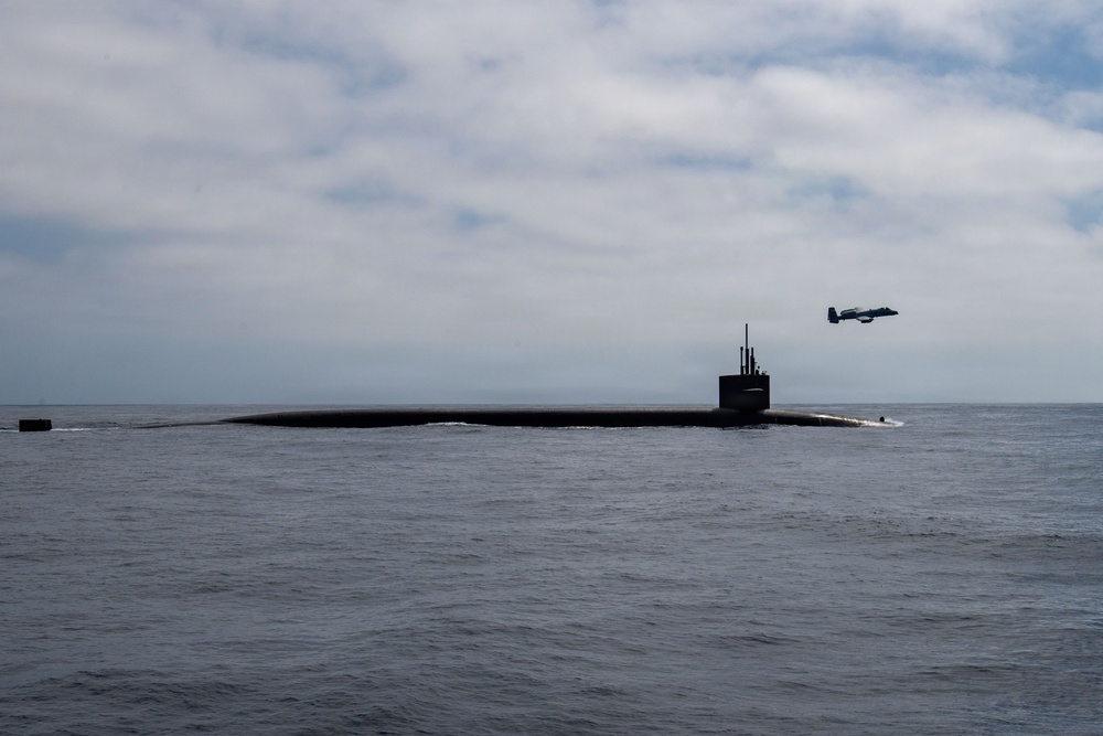 USAF A-10 Thunderbolt II Escorts USN Ohio-class SSBN