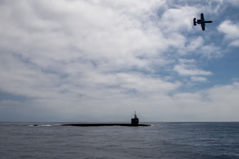 USAF A-10 Thunderbolt II Escorts USN Ohio-class SSBN