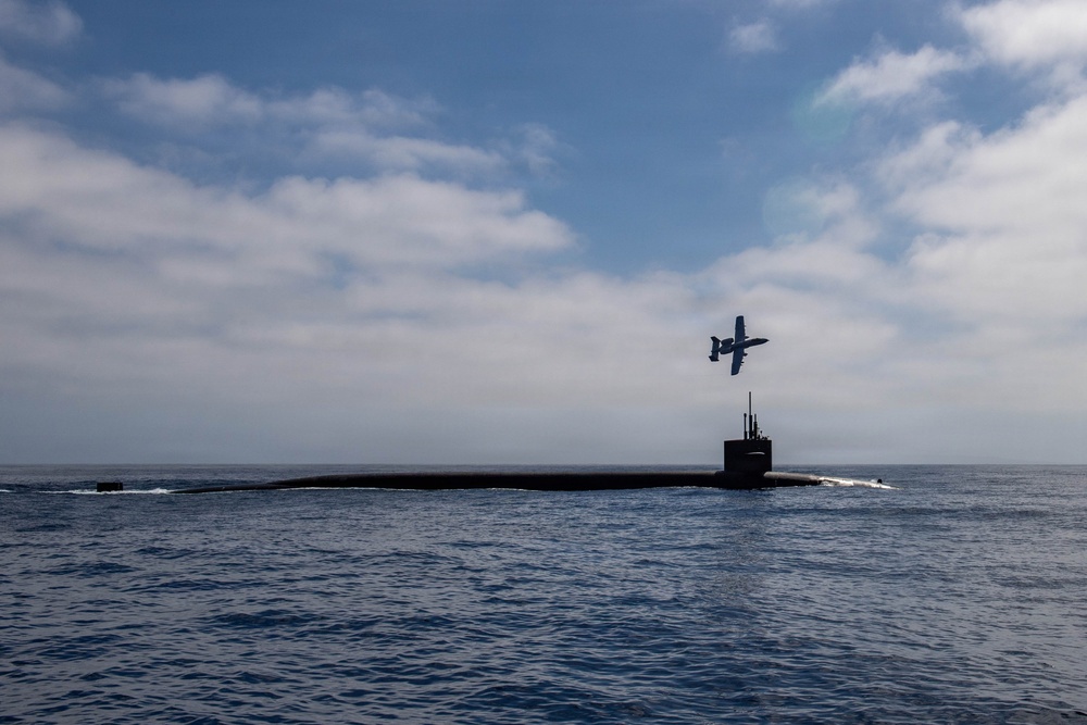 USAF A-10 Thunderbolt II Escorts USN Ohio-class SSBN