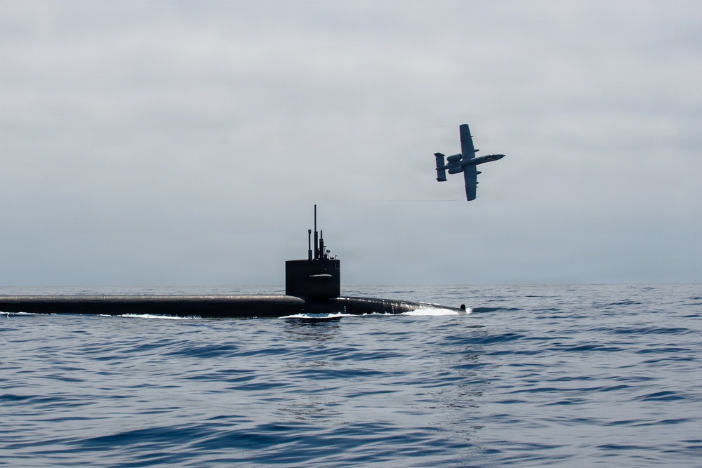 USAF A-10 Thunderbolt II Escorts USN Ohio-class SSBN
