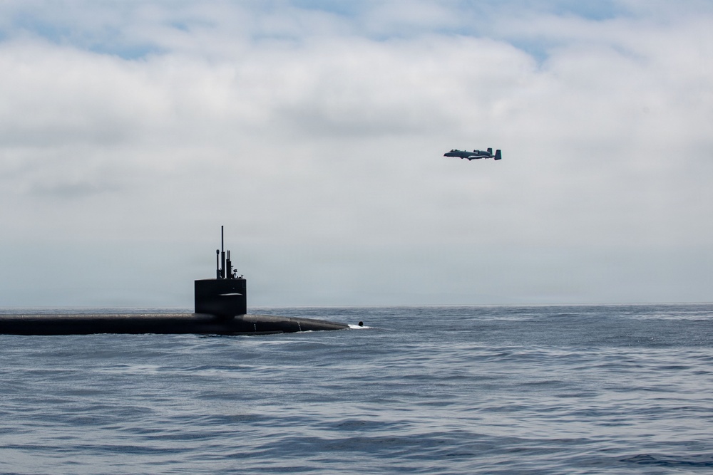 USAF A-10 Thunderbolt II Escorts USN Ohio-class SSBN