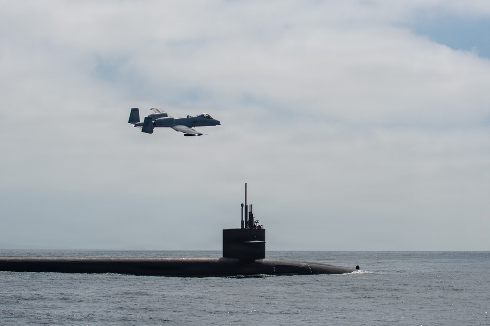 USAF A-10 Thunderbolt II Escorts USN Ohio-class SSBN