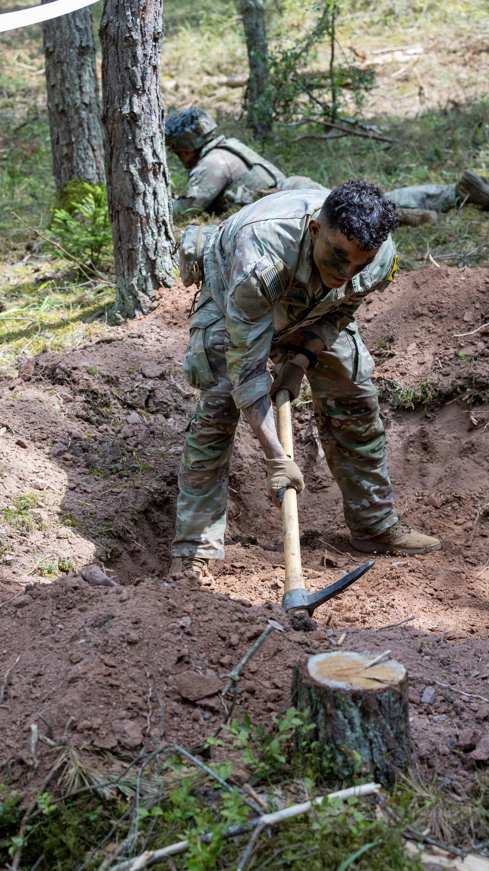 U.S. Army Europe and Africa Best Squads Construct Defensive Fighting Positions
