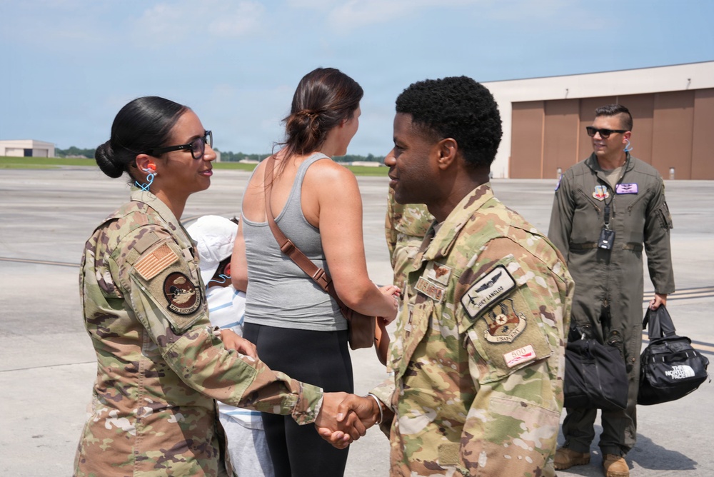 472nd Electronic Warfare Squadron members return home