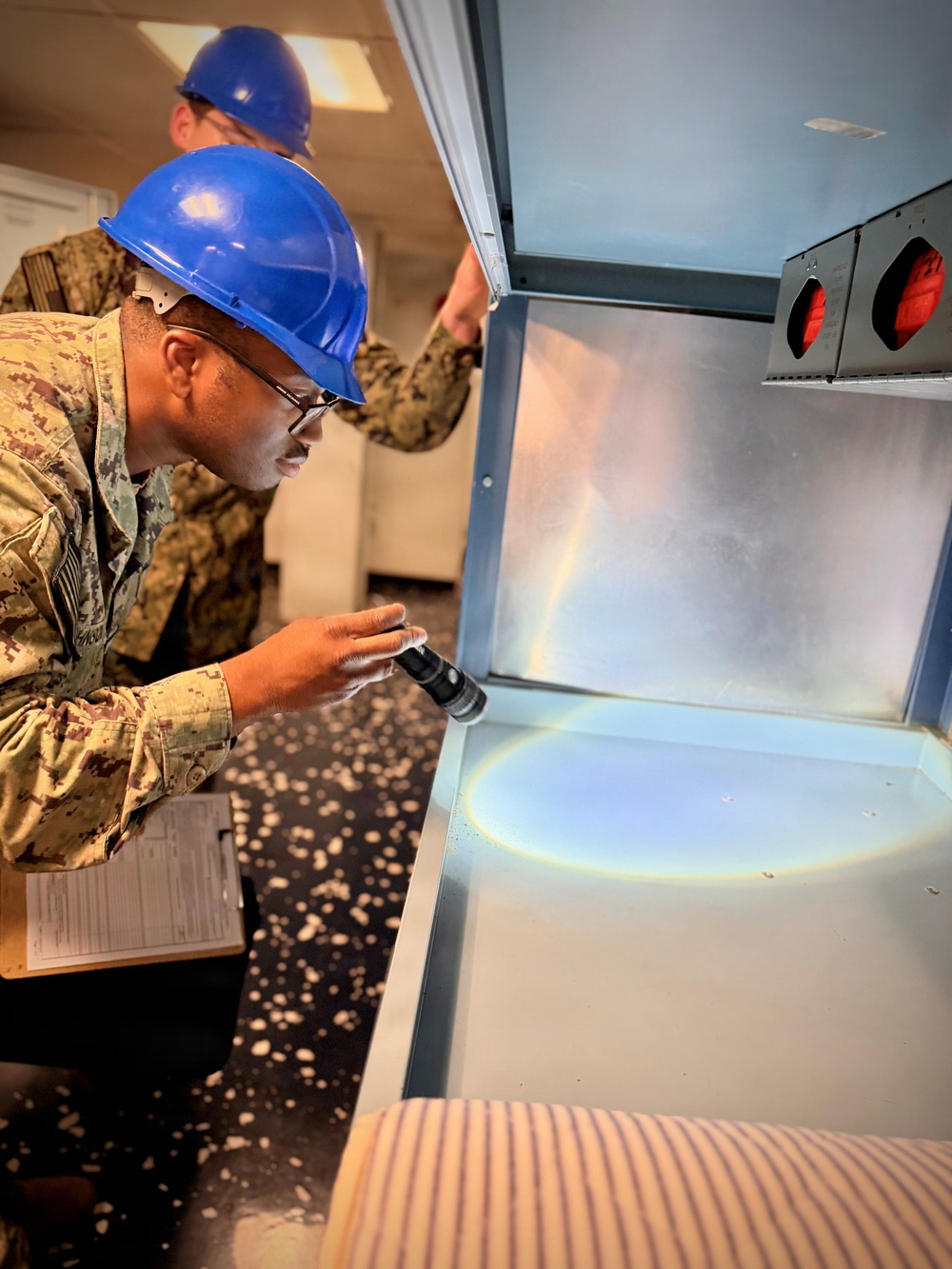 Preventive Medicine Technicians Conduct Ship Sanitation Inspection