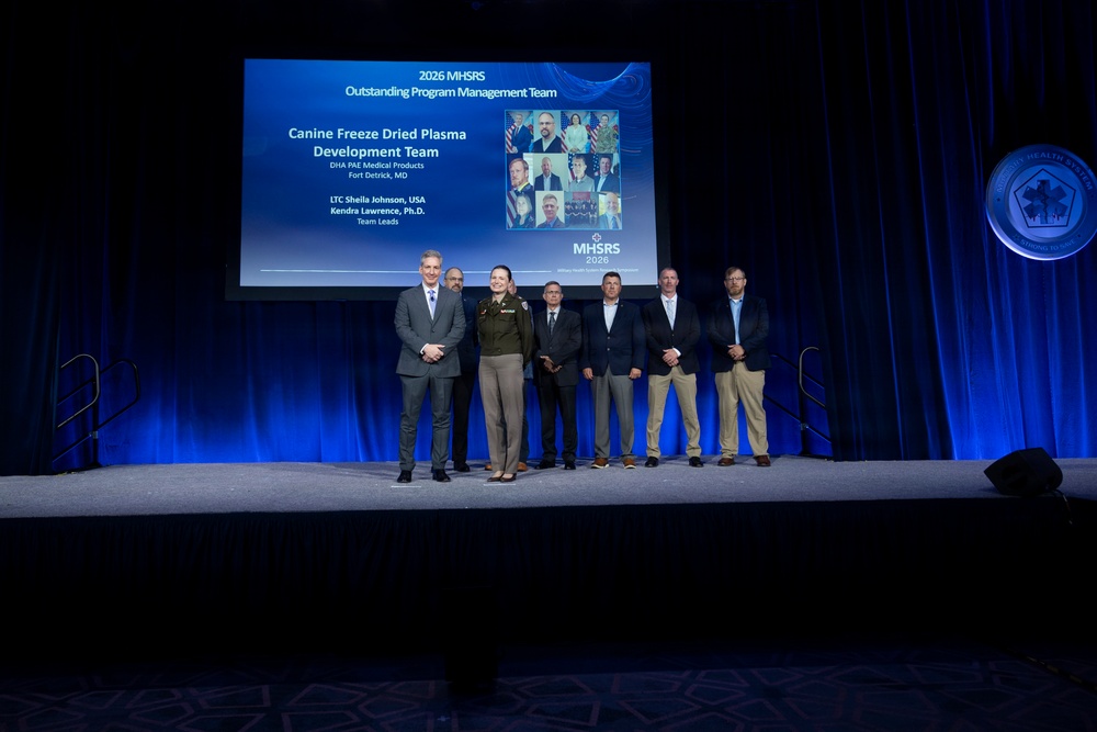 Defense Health Agency Team Secures Historic FDA Clearance for Canine Plasma, Wins MHSRS Program Management Award