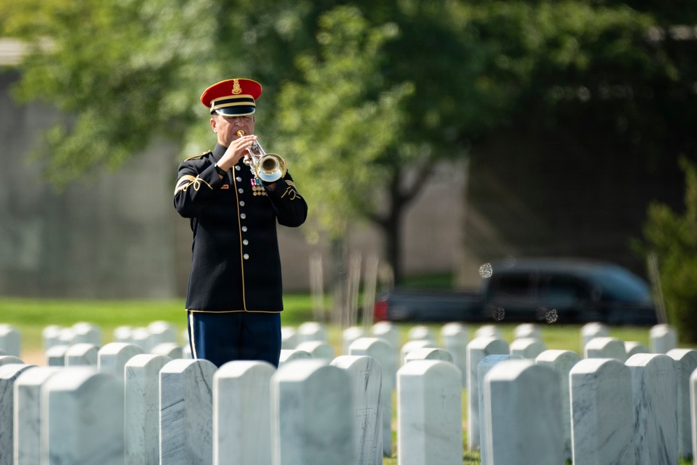 Full Military Funeral Honors with Escort are Conducted for U.S. Army Sgt. DeLoren Dellia Dage In Section 57