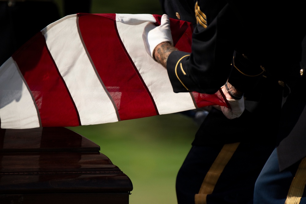 Full Military Funeral Honors with Escort are Conducted for U.S. Army Sgt. DeLoren Dellia Dage In Section 57