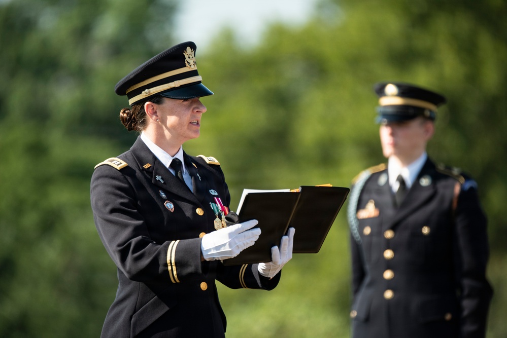 Full Military Funeral Honors with Escort are Conducted for U.S. Army Sgt. DeLoren Dellia Dage In Section 57