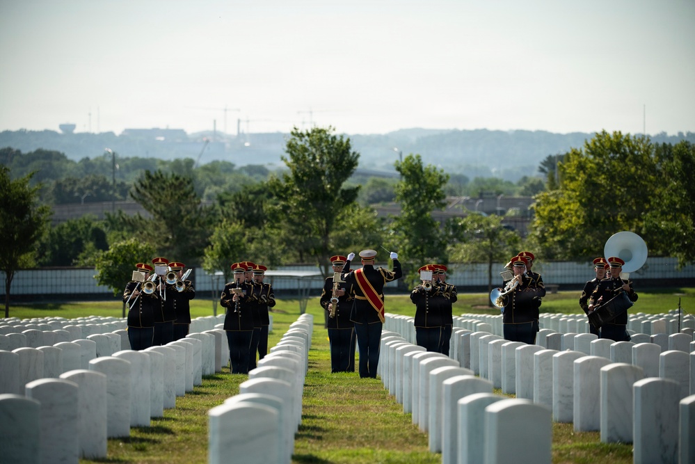 Full Military Funeral Honors with Escort are Conducted for U.S. Army Sgt. DeLoren Dellia Dage In Section 57