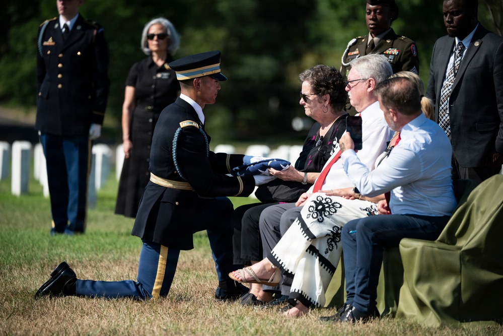 Full Military Funeral Honors with Escort are Conducted for U.S. Army Sgt. DeLoren Dellia Dage In Section 57