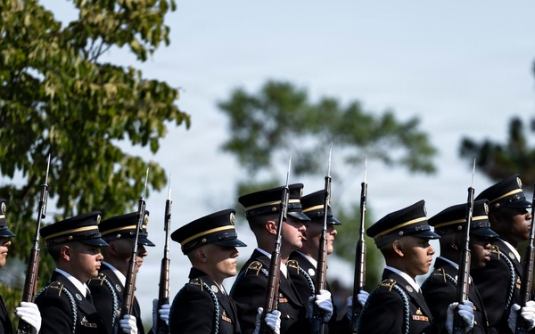 Full Military Funeral Honors with Escort are Conducted for U.S. Army Sgt. Deloren Dellia Dage In Section 57