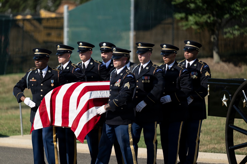 Full Military Funeral Honors with Escort are Conducted for U.S. Army Sgt. DeLoren Dellia Dage In Section 57