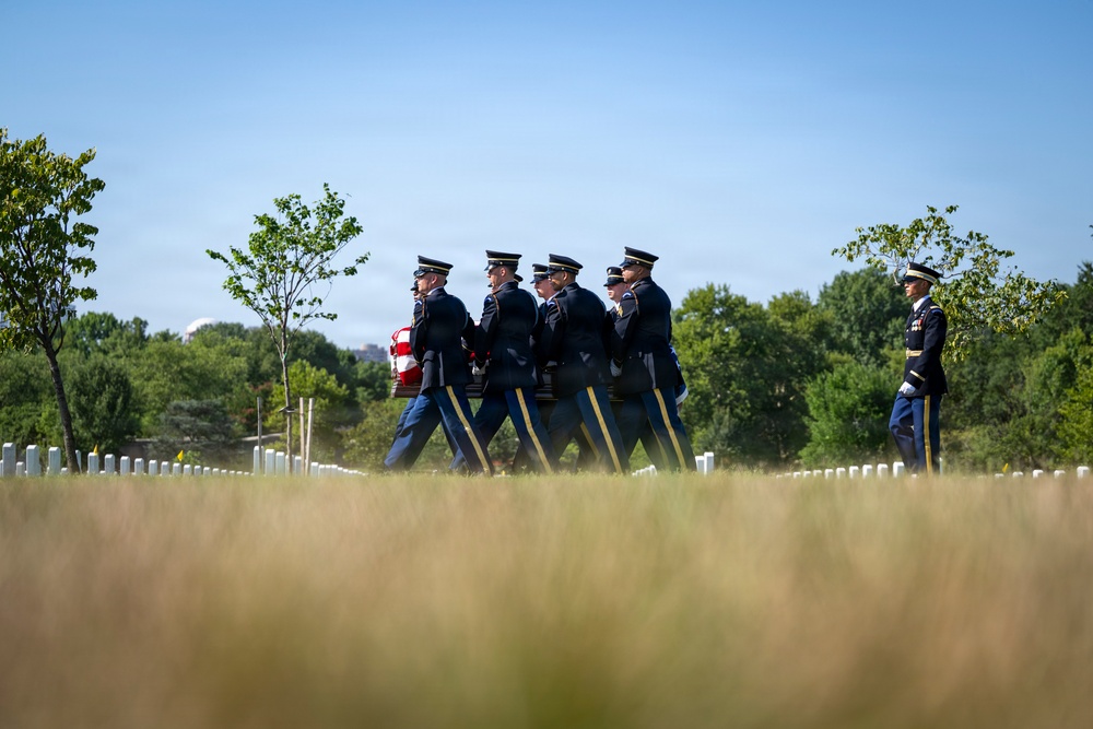 Full Military Funeral Honors with Escort are Conducted for U.S. Army Sgt. DeLoren Dellia Dage In Section 57