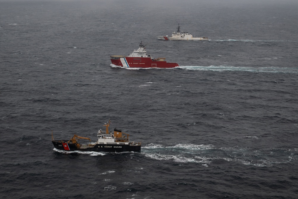 U.S. Coast Guard, Royal Canadian Navy conduct sailing formation in Bering Sea