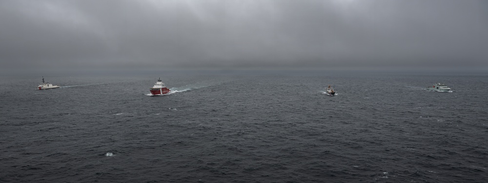 U.S. Coast Guard, Royal Canadian Navy conduct sailing formation in Bering Sea
