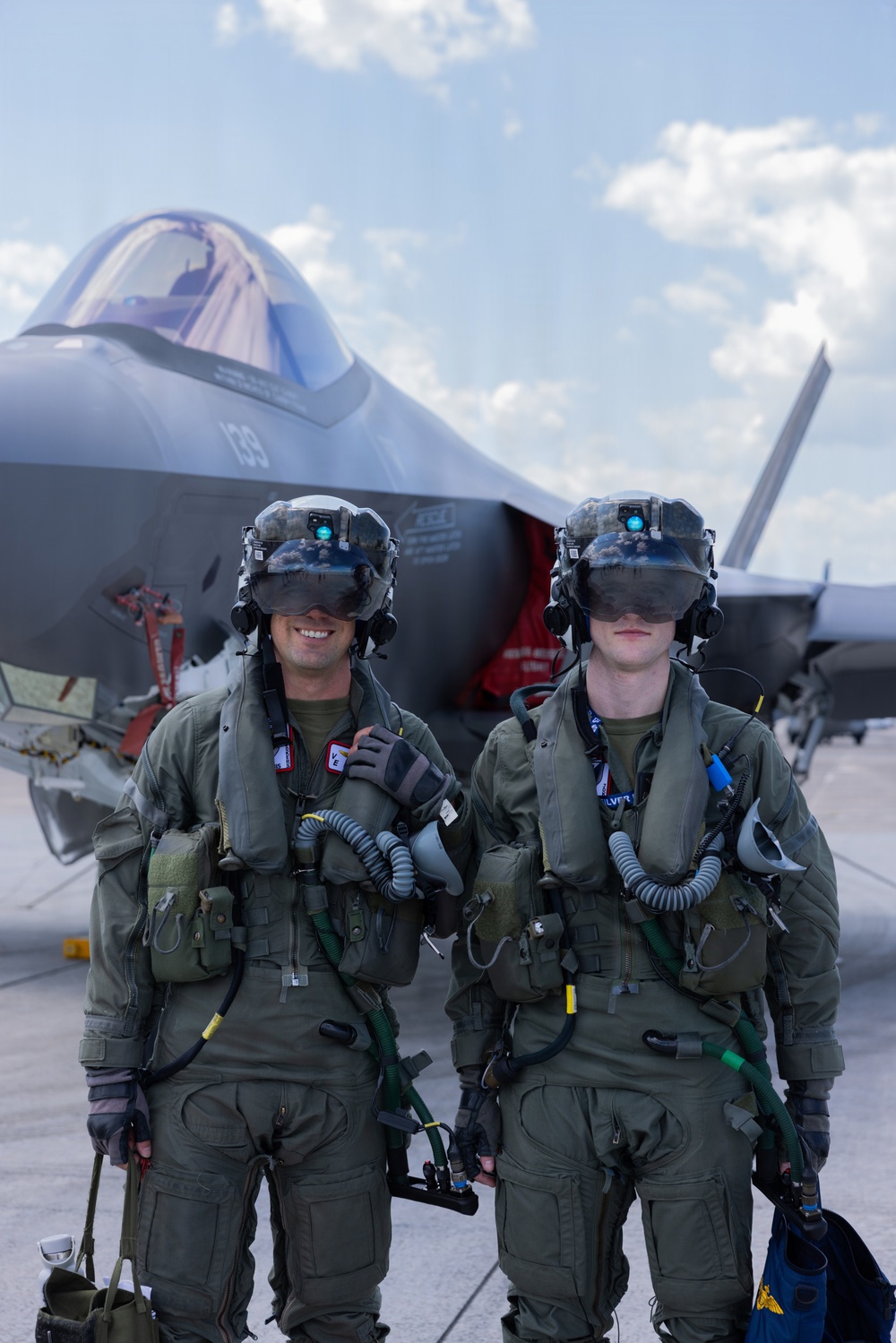 VMFA-115 takes off for their first flight with F-35C Lightning II