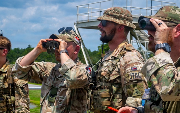 U.S. Air Force and U.K. Joint Terminal Attack Controllers (JTAC) work together in exercise