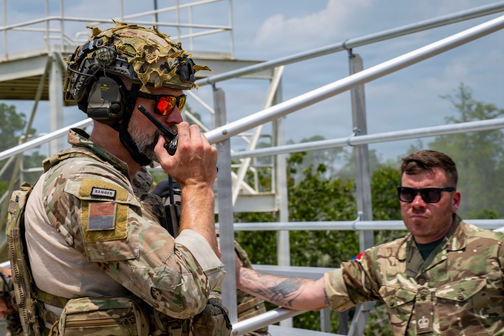 U.S. Air Force and U.K. Joint Terminal Attack Controllers (JTAC) work together in exercise