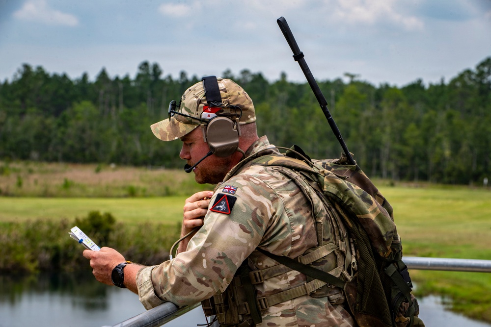 U.S. Air Force and U.K. Joint Terminal Attack Controllers (JTAC) work together in exercise