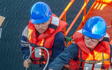 Ronald Reagan Sailors Conduct Life Raft Onload