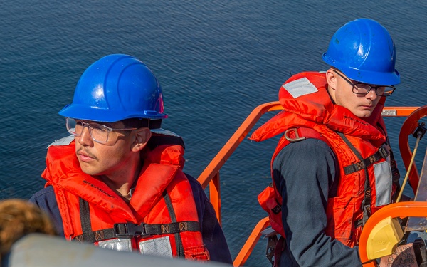 Ronald Reagan Sailors Conduct Life Raft Onload