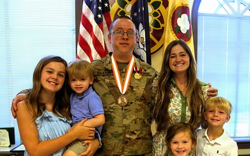 U.S. Army Lt. Col. Charles Baxter, 184th Expeditionary Sustainment Command (ESC), Mississippi Army National Guard, retires after 24 years of service