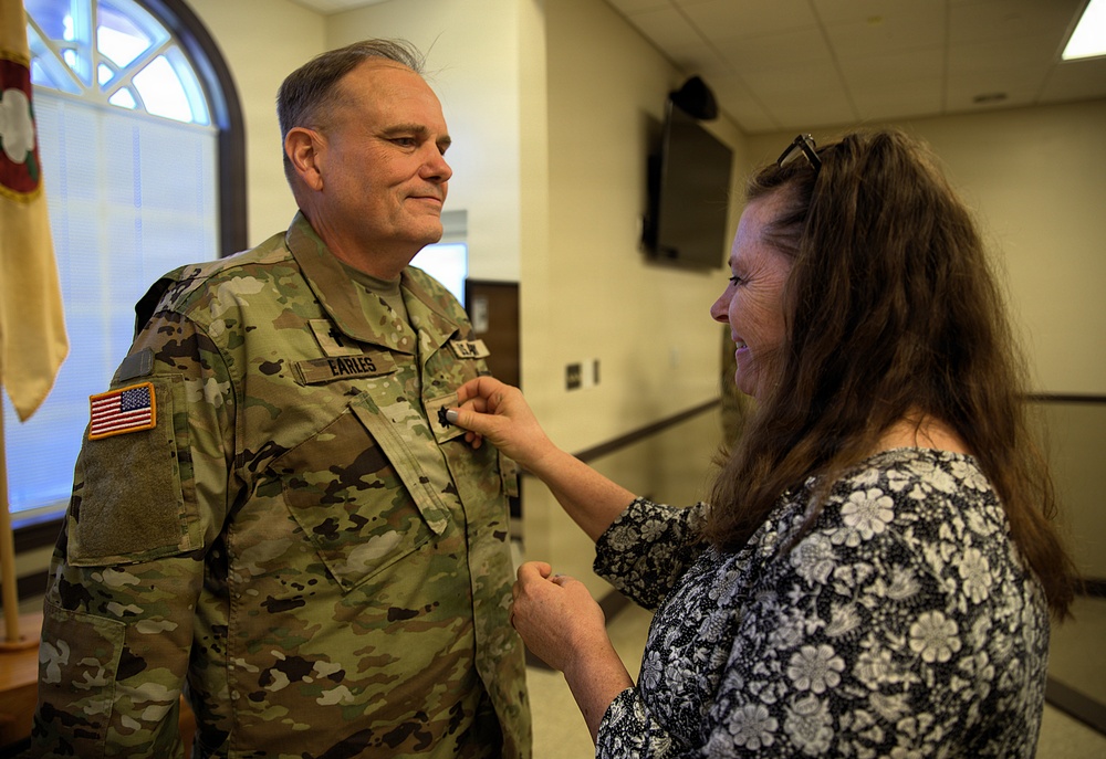 U.S. Army Chaplain (Maj.) Shawn Earles, Mississippi Army National Guard, is promoted to Lieutenant Colonel