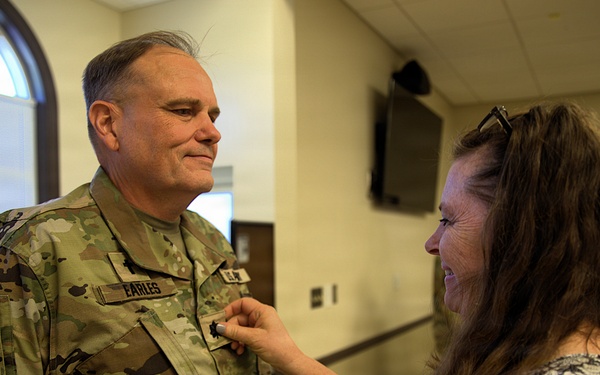 U.S. Army Chaplain (Maj.) Shawn Earles, Mississippi Army National Guard, is promoted to Lieutenant Colonel