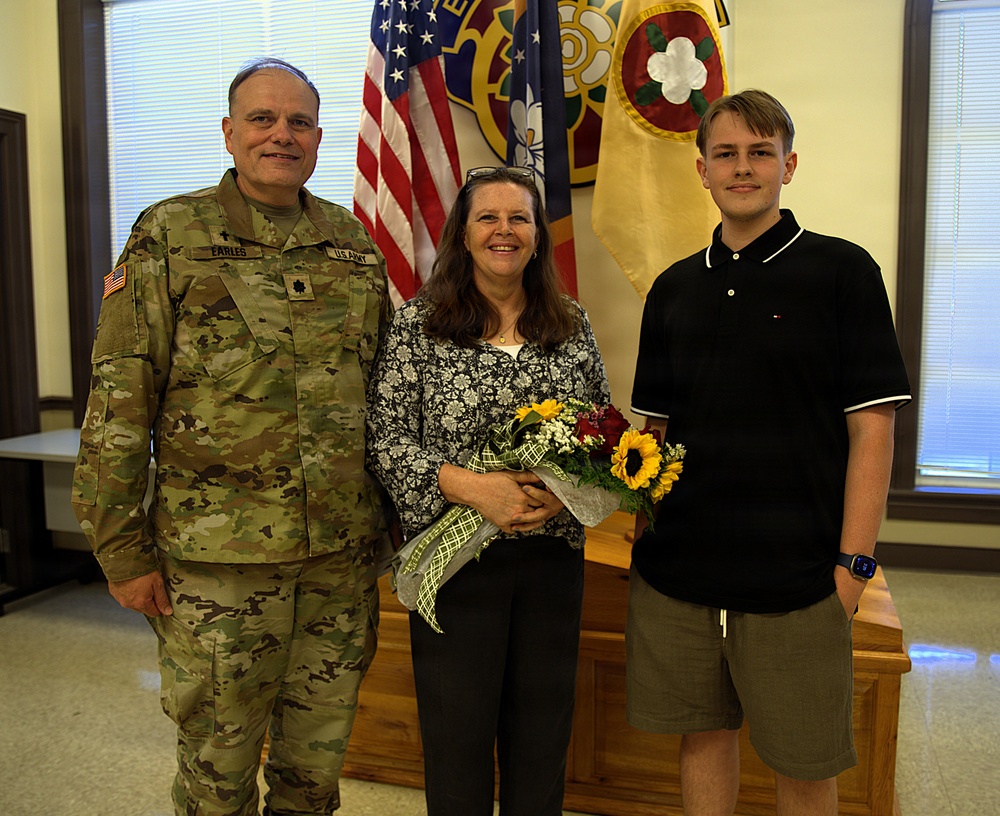 U.S. Army Chaplain (Lt. Col.) Shawn Earles, Mississippi Army National Guard, promotion ceremony