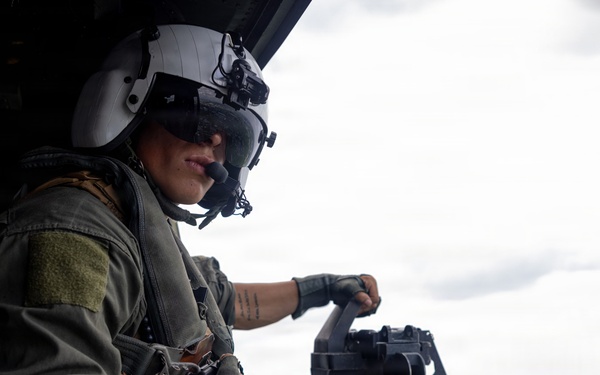 HMLA-367 flies over South Korea