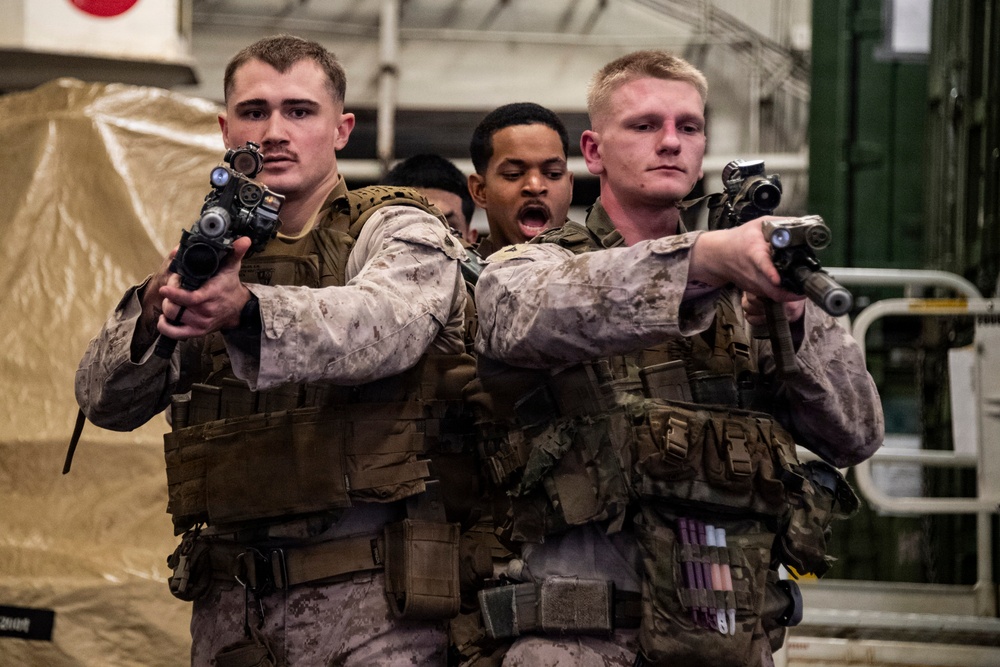 Marines Conduct Close Combat Tactical Training Aboard Boxer