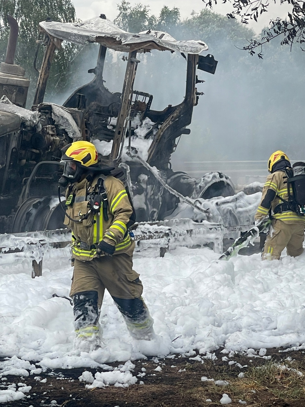 USAG Rheinland-Pfalz aids German fire crews to fight Autobahn vehicle fire
