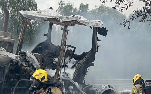 USAG Rheinland-Pfalz aids German fire crews to fight Autobahn vehicle fire