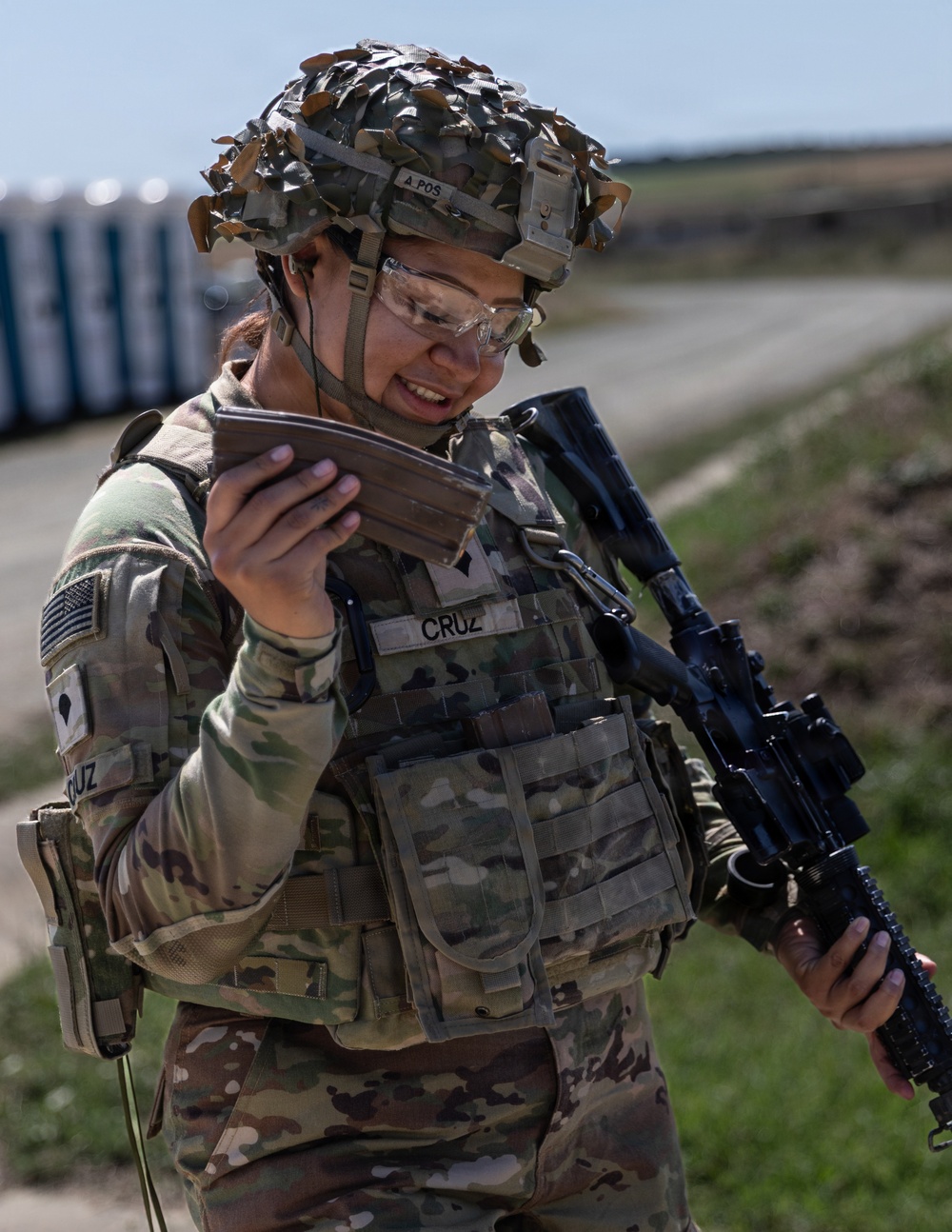 U.S. Soldiers assigned to the 1st Infantry Division conduct qualifying range at Mihail Kogălniceanu Air Base, Romania