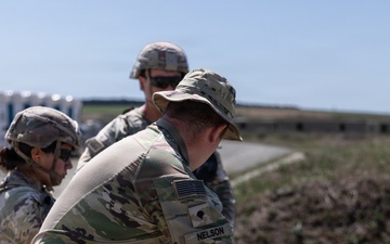 U.S. Soldiers assigned to the 1st Infantry Division conduct qualifying range at Mihail Kogălniceanu Air Base, Romania