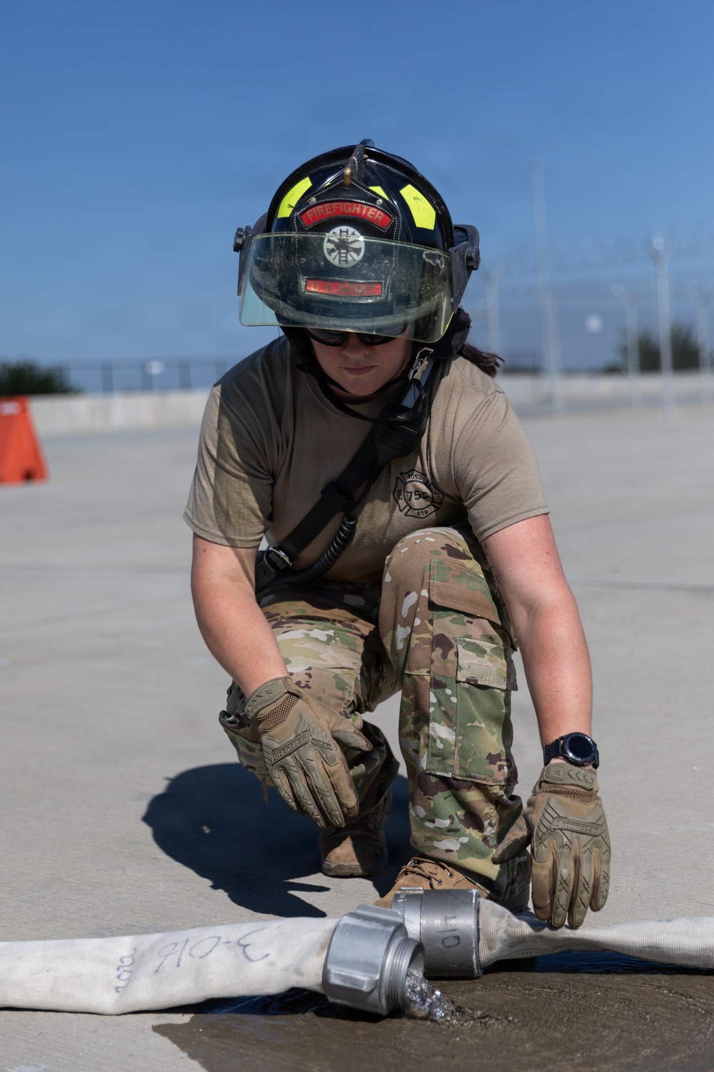 U.S. Army Firefighters conduct fast water supply training on Mihail Kogălniceanu Air Base, Romania