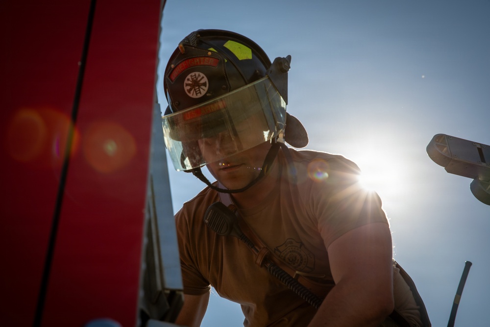 U.S. Army Firefighters conduct fast water supply training on Mihail Kogălniceanu Air Base, Romania