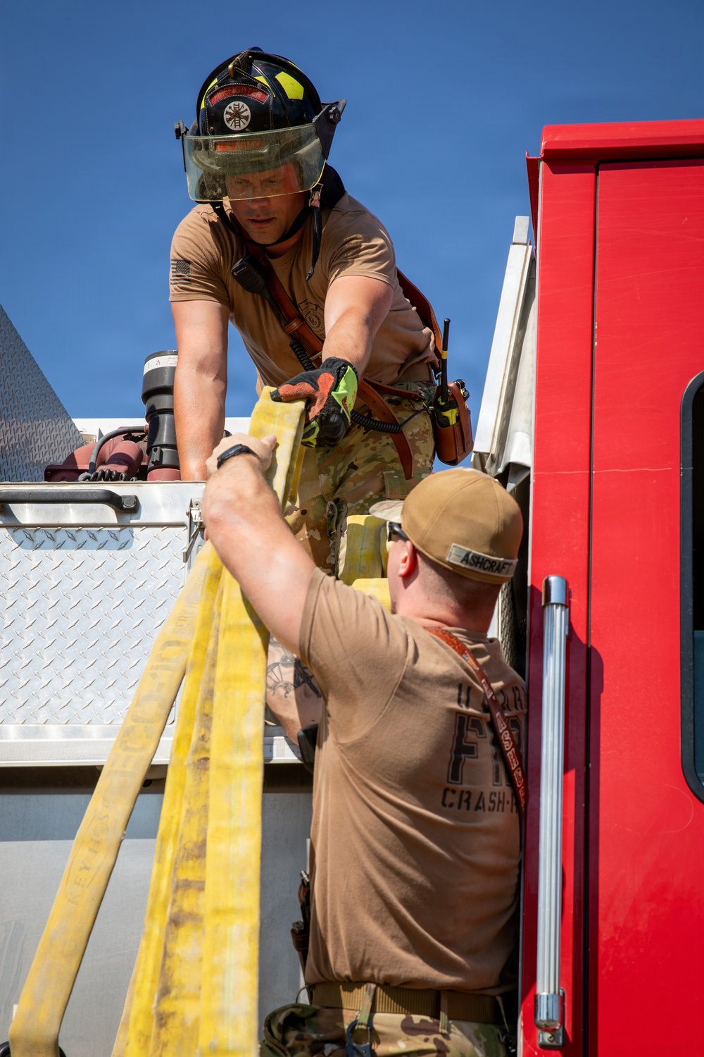 U.S. Army Firefighters conduct fast water supply training on  Mihail Kogălniceanu Air Base, Romania