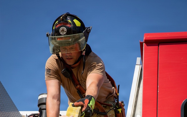 U.S. Army Firefighters conduct fast water supply training on  Mihail Kogălniceanu Air Base, Romania