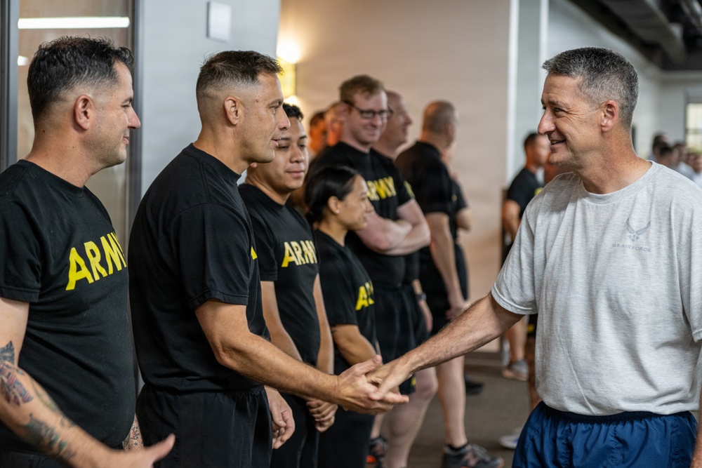 Top National Guard general does PT with OKGuard