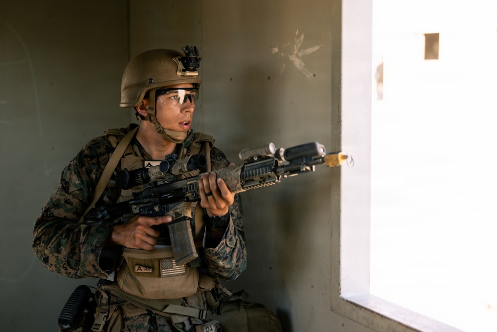 U.S. Marines with 2nd Bn., 1st Marines, rehearse platoon attacks during AFX