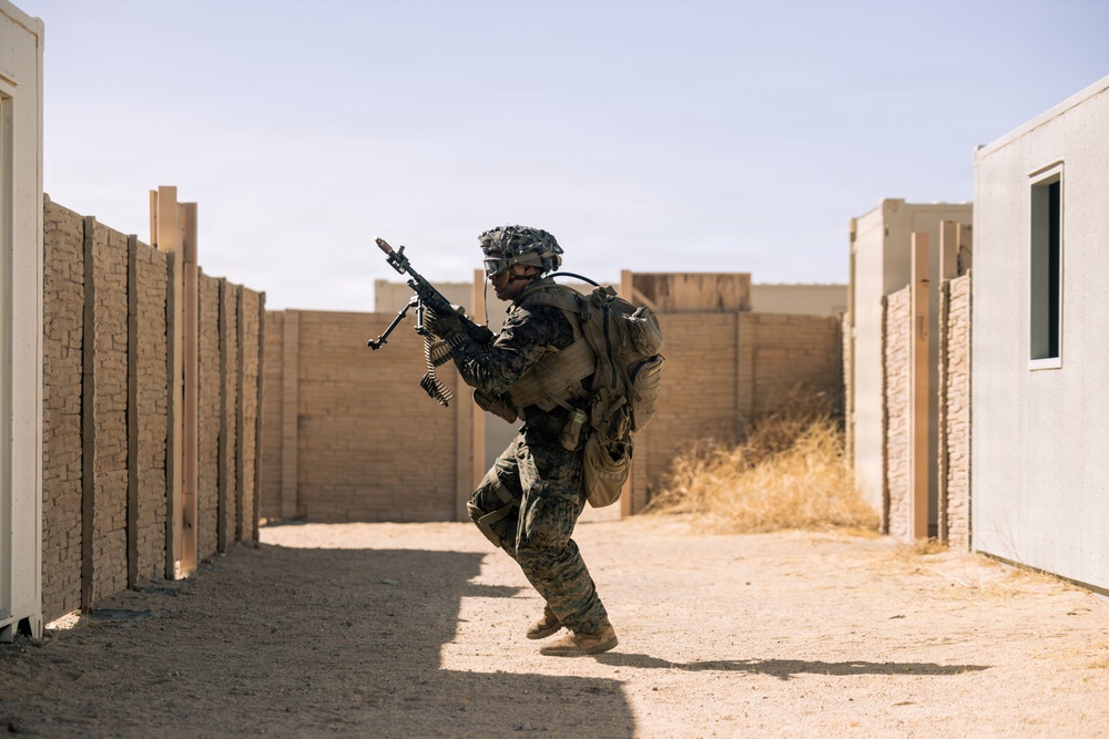 U.S. Marines with 2nd Bn., 1st Marines, rehearse platoon attacks during AFX