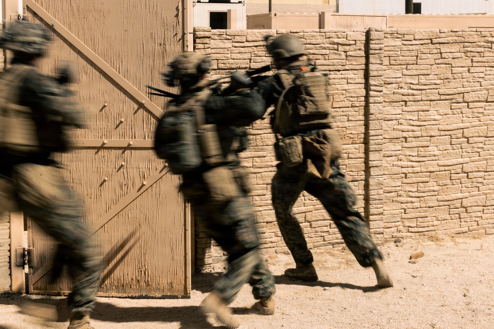 U.S. Marines with 2nd Bn., 1st Marines, rehearse platoon attacks during AFX