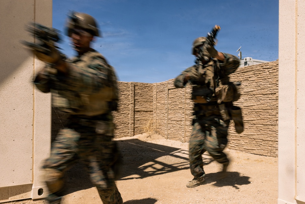 U.S. Marines with 2nd Bn., 1st Marines, rehearse platoon attacks during AFX