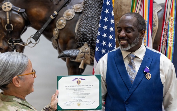 Retired Soldier receives Purple Heart for actions during 2004 Good Friday Ambush